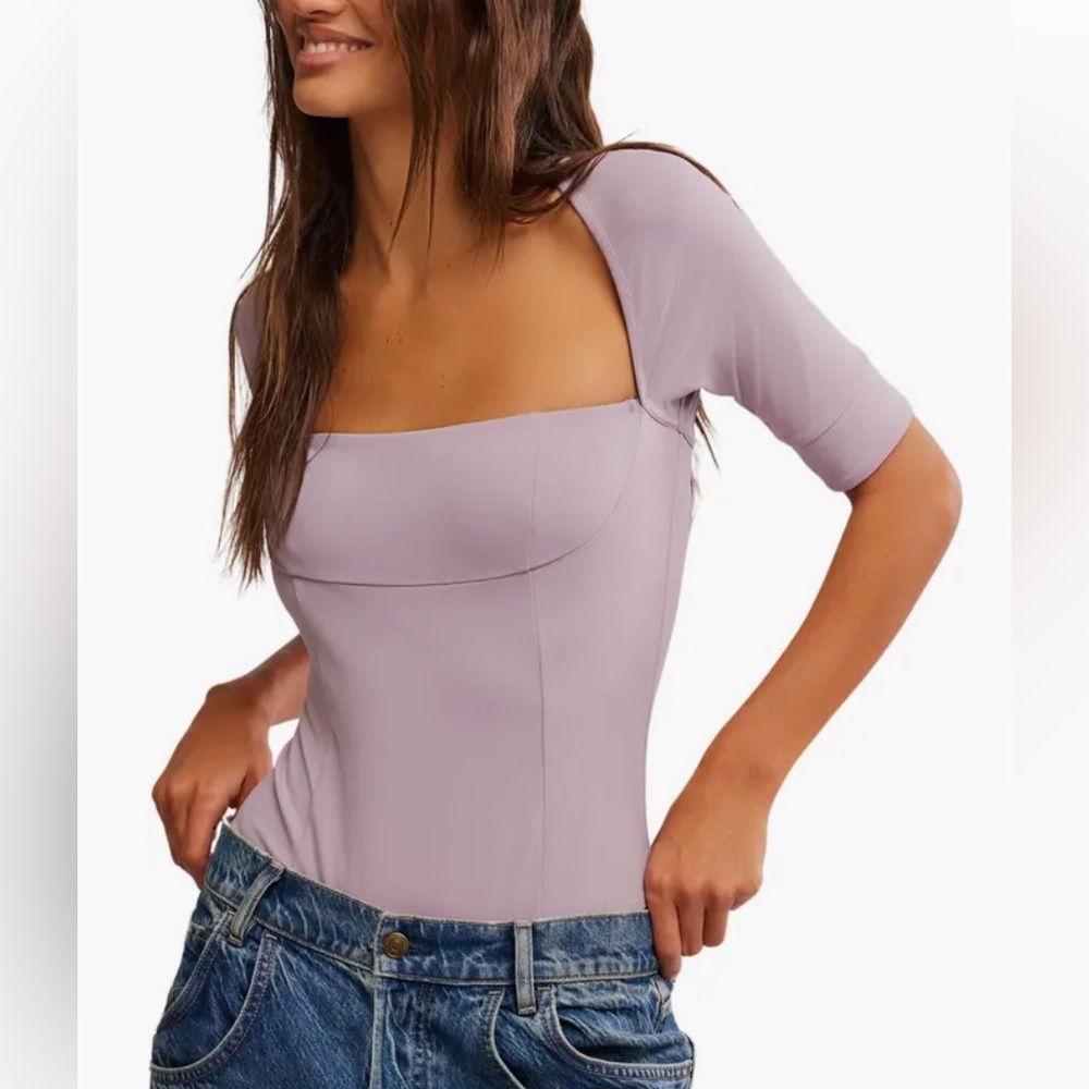 Brand new 🆕 Free People intimately Everly Square Neck Bodysuit size L